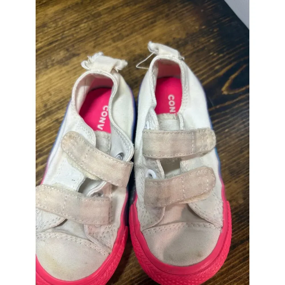Converse White And Pink Sneakers Girls Size 7